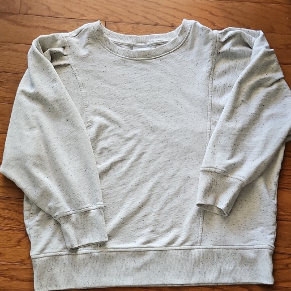 J. Jill Tops - J. JILL LIGHT GRAY SPECKLED SWEATSHIRT (New $89) Sz XL